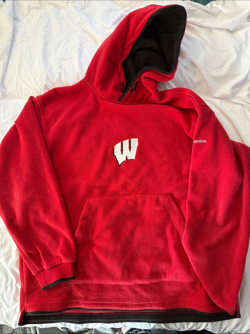 Columbia Wisconsin Red Men's hoodie Fleece